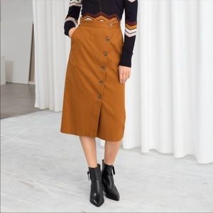 & Other Stories Midi Skirt -Size 8